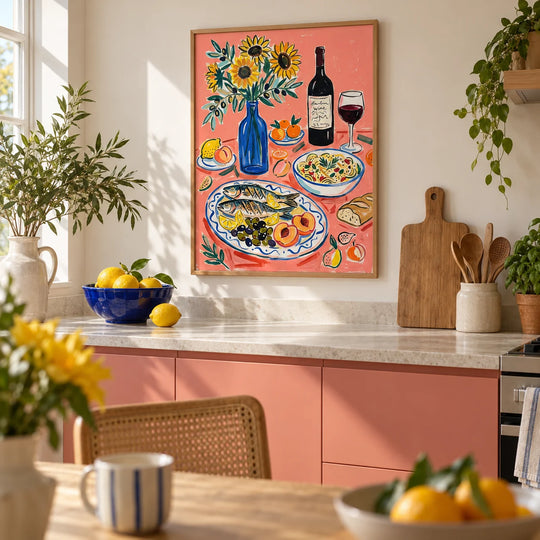 Stampa Vino e Frutti di Mare