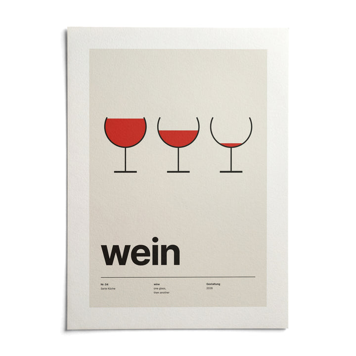 Wine Poster, shown as an unframed paper print on a plain white background