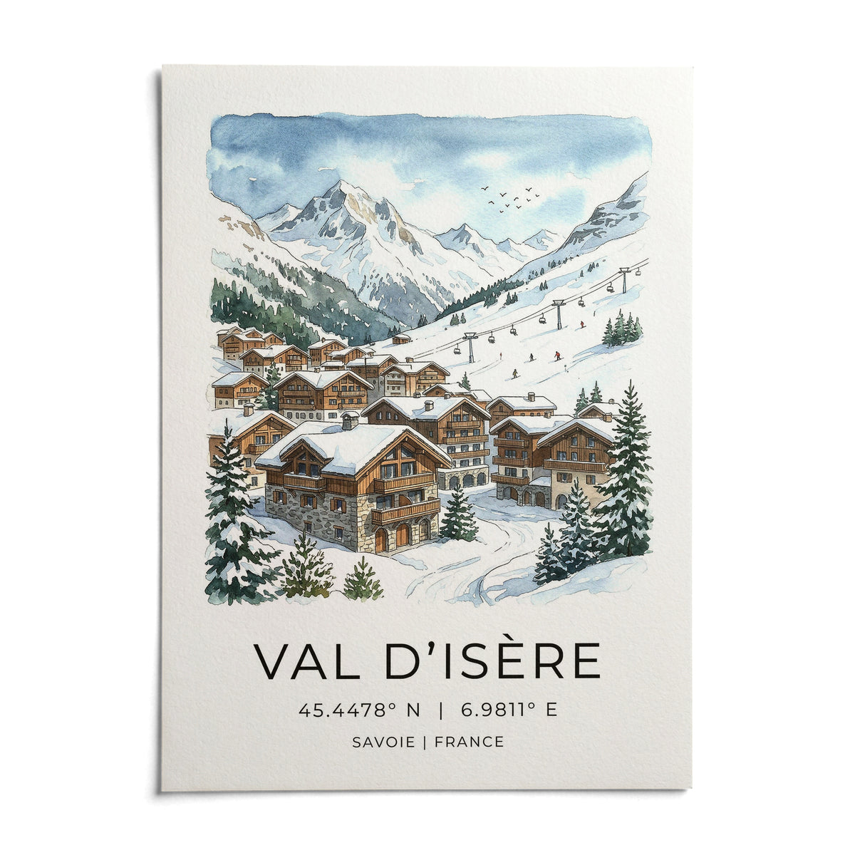 Winter Landscape Art Print, shown as an unframed paper print on a plain white background