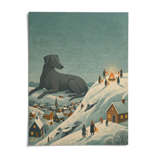 Winter Landscape Wall Art, shown as an unframed paper print on a plain white background