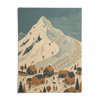 Winter Mountain Art Print, shown as an unframed paper print on a plain white background