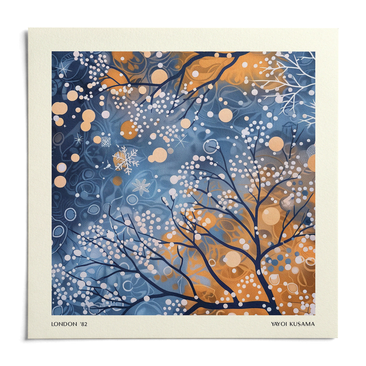 Winter Scene Wall Art, shown as an unframed paper print on a plain white background