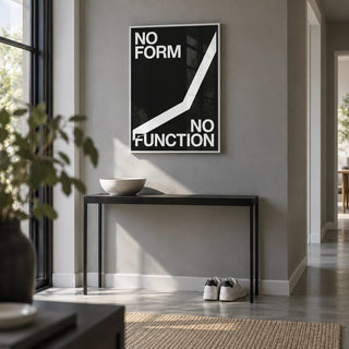 Workout Room Wall Art, framed on the wall of a minimal hallway with a grey wall