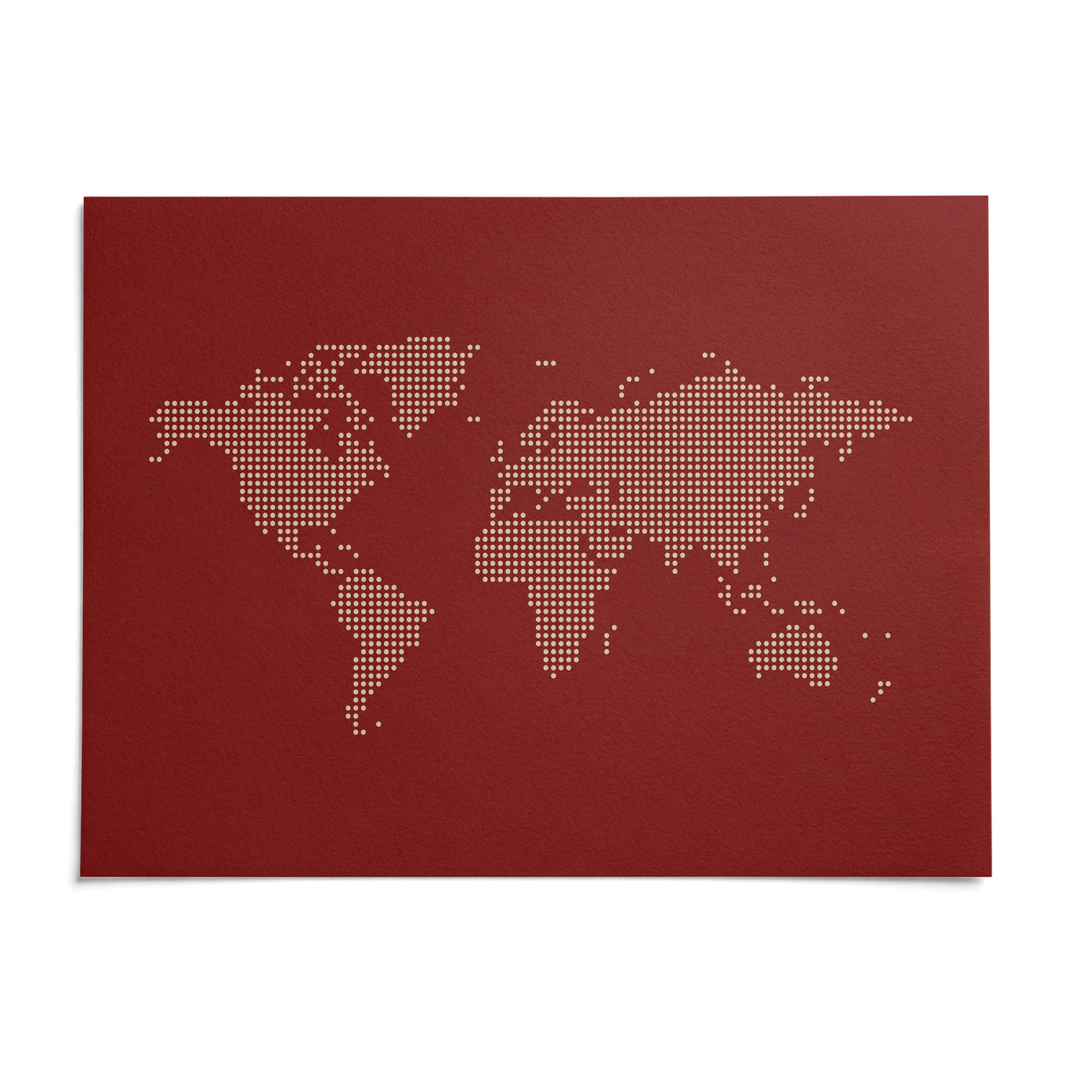World Map Wall Poster, shown as an unframed paper print on a plain white background