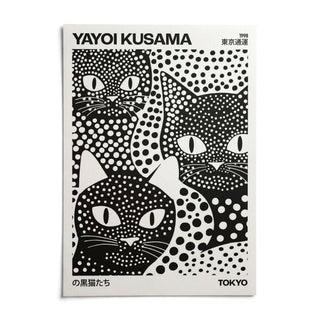 Kusama Black Cats as it arrives: an unframed matte paper print
