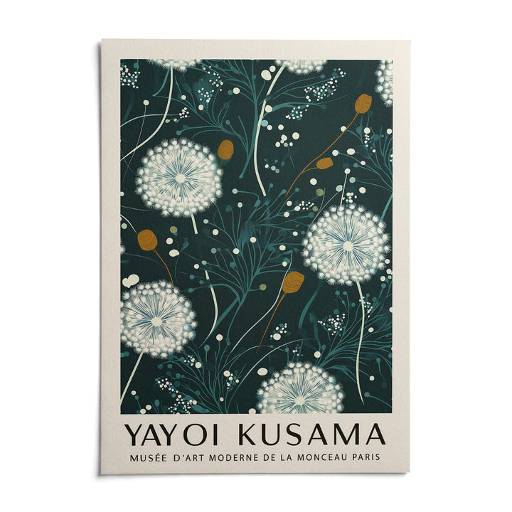 Yayoi Kusama Green Print, shown as an unframed paper print on a plain white background
