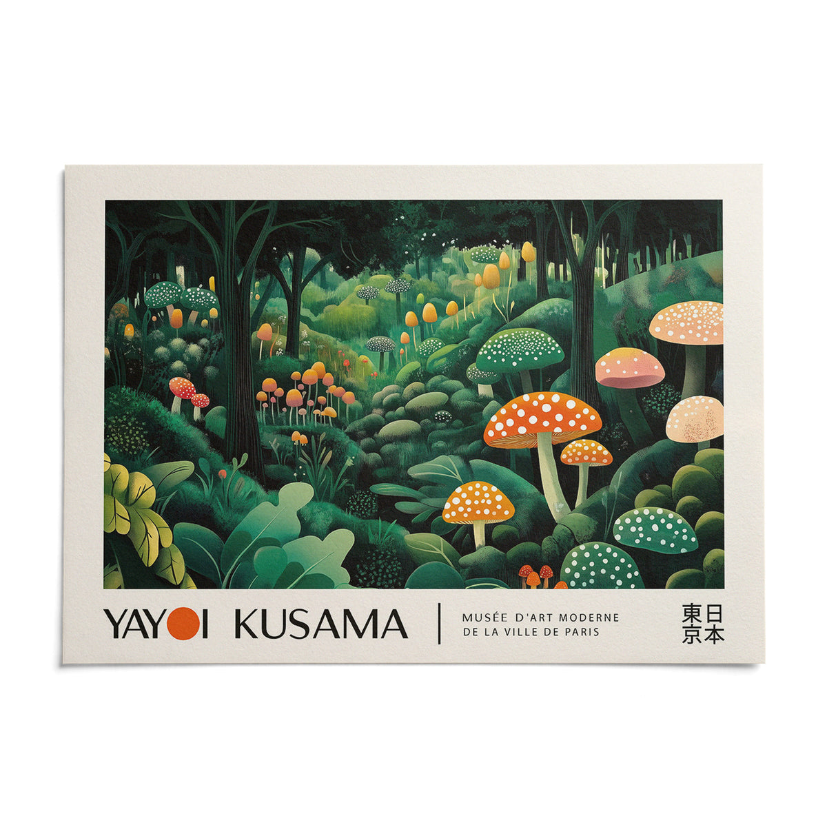 Yayoi Kusama Polka Dots, shown as an unframed paper print on a plain white background
