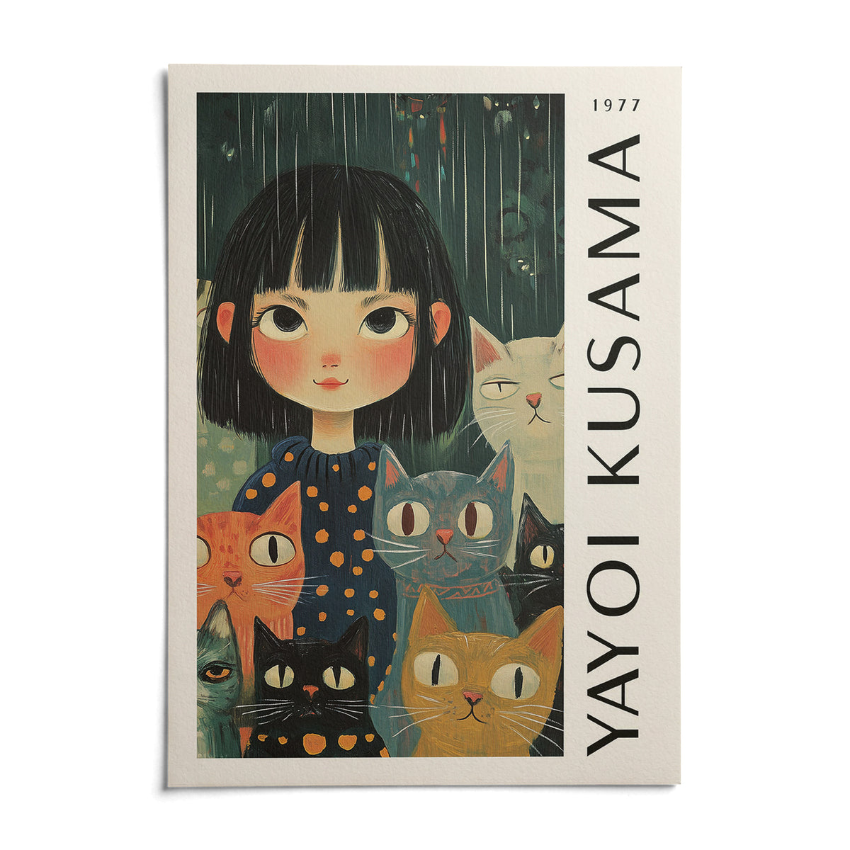 Yayoi Kusama Poster, shown as an unframed paper print on a plain white background