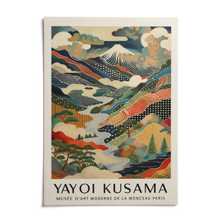 Yayoi Kusama Print, shown as an unframed paper print on a plain white background