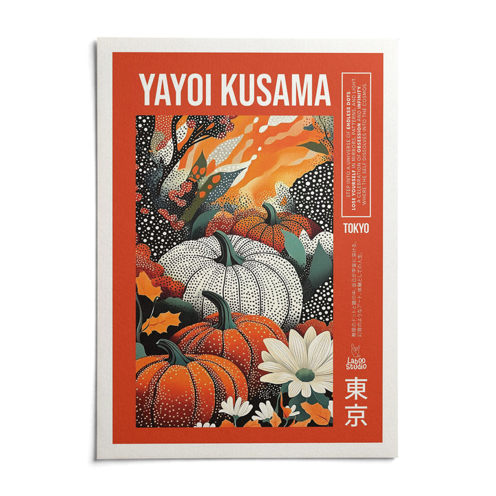 Yayoi Kusama Pumpkin Print, shown as an unframed paper print on a plain white background