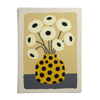 Yellow Vase Poster, shown as an unframed paper print on a plain white background