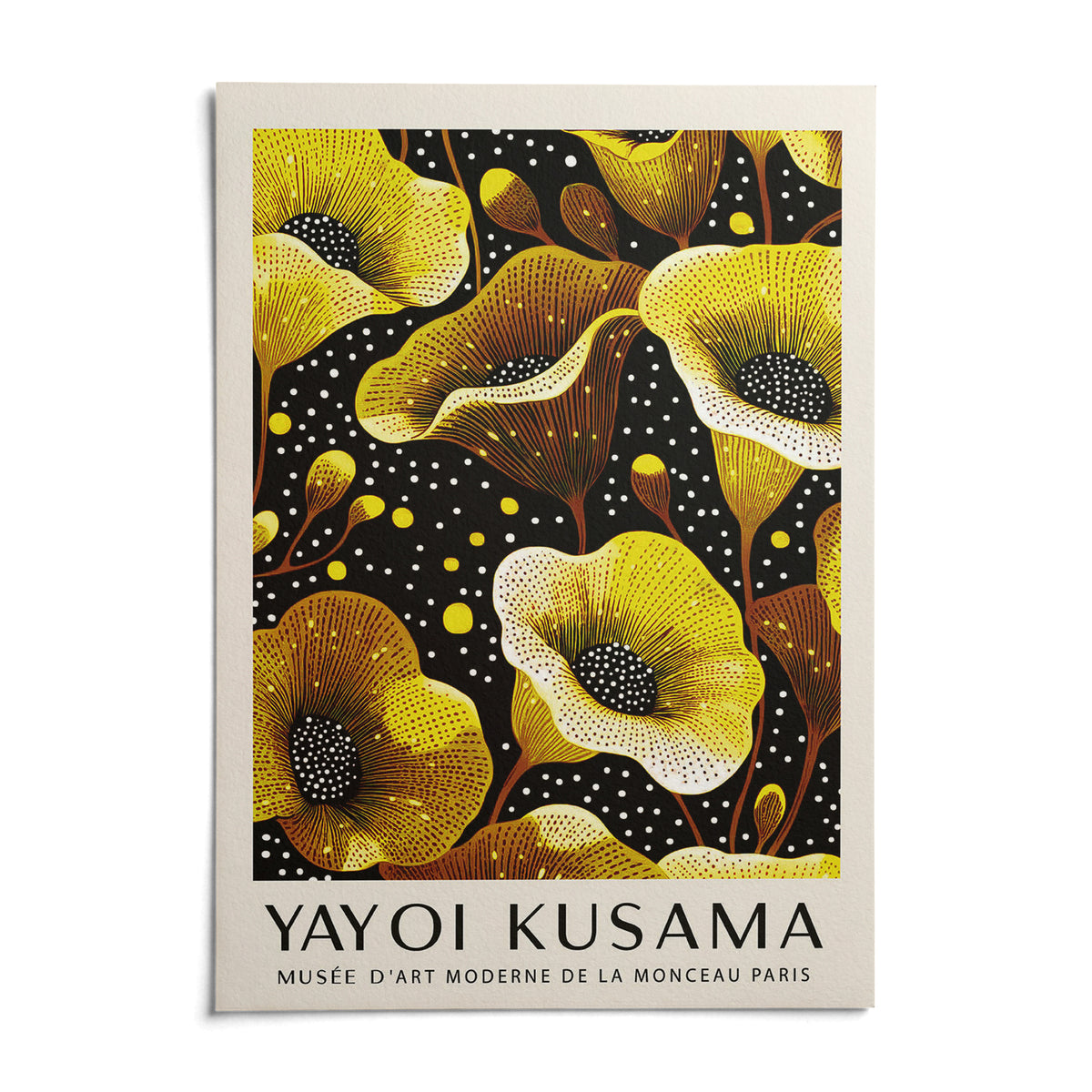 Yellow Wall Decor, shown as an unframed paper print on a plain white background
