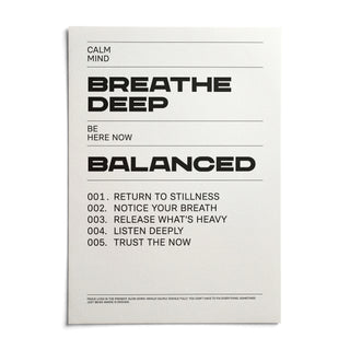 Zen Quotes Breath, shown as an unframed paper print on a plain white background