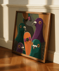 Urban Animal Art print with Purple highlights in hallway display