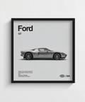 Impression artistique minimaliste Ford GT, noire, pour décorer votre salon