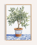Impression artistique Olive Tree dans les tons verts, parfaite pour un mur de cuisine
