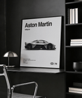 Décoration murale Aston Martin avec style noir et blanc pour affiche de salon