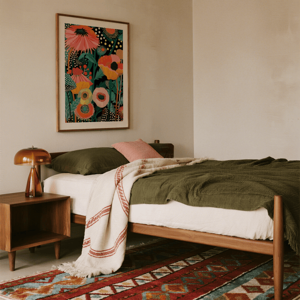 Tableau mural tropical moderne aux tons multicolores pour décorer les murs d'un bureau