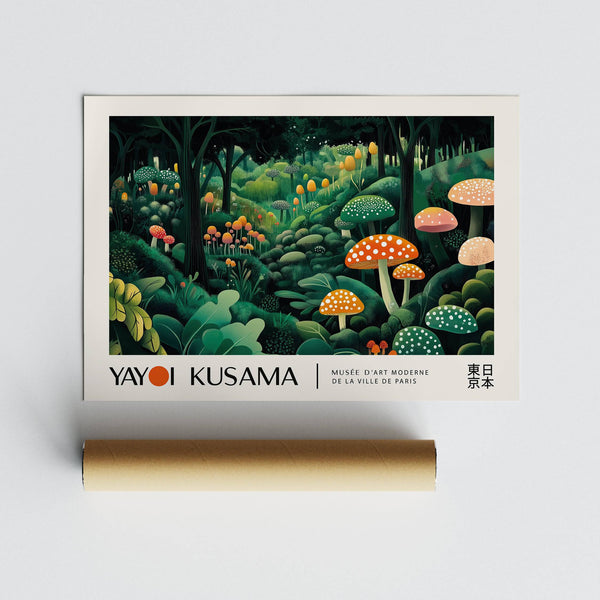 Œuvre d'art de haute qualité représentant les pois de Yayoi Kusama sur papier mat