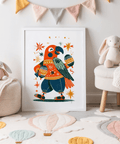 Playful Animal Poster Multicolored wall decor for classroom