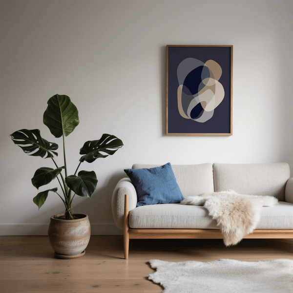 imprimés d'art abstrait représentant du bleu et du gris pour l'étude de l'art