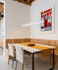 Vintage Bloody Mary Poster with Red and Blue for dining room print