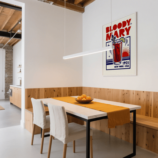 Vintage Bloody Mary Poster with Red and Blue for dining room print