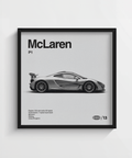 Impression en noir et blanc de la McLaren P1 pour une décoration élégante de votre garage