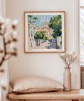 Pinceau expressif des rues de Barcelone dans le style Travel Wall Art.