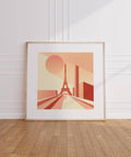 Poster mural de la Tour Eiffel dans un style minimaliste