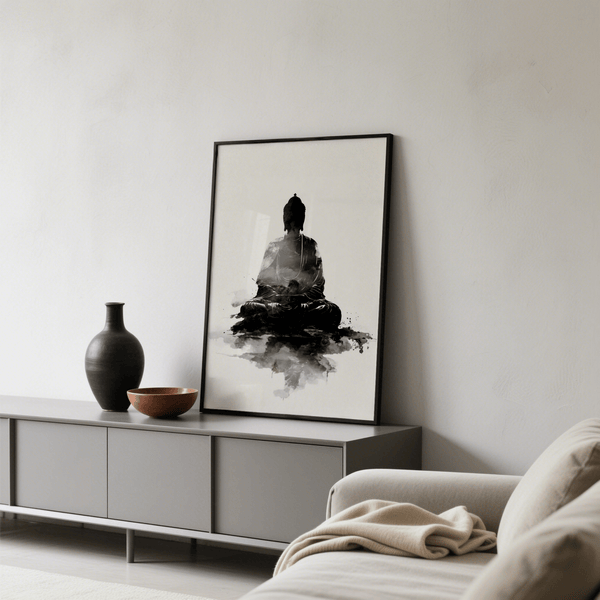 Poster spirituel aux teintes noir et blanc, décoration murale pour couloir