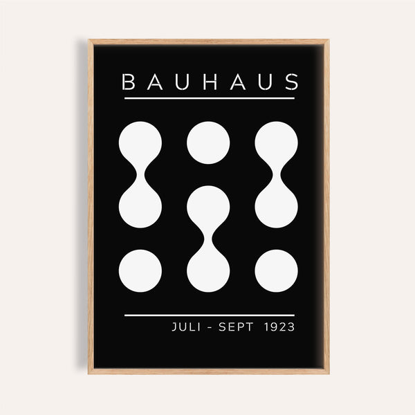 Art géométrique en noir et blanc mettant en vedette les courbes Bauhaus