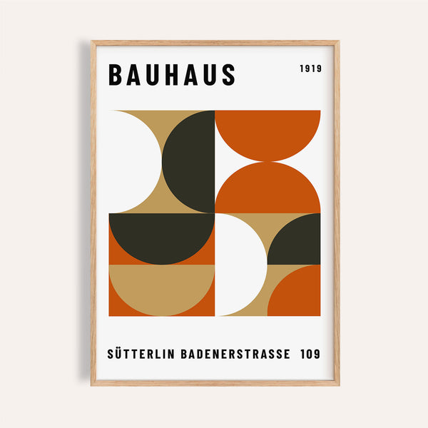 Décoration murale de bureau avec motif géométrique Bauhaus