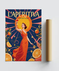 Aperol Spritz Affiche cadeau aux accents italiens et aux tons rafraîchissants d'agrumes.