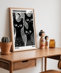 Affiche imprimée Black Cats inspirée de Kusama
