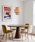 Boulevardier Cocktail Print, splash of Red, Orange, Blue for office wall