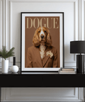 Affiche Modern Dog Print pour salon moderne, dans les tons beige et marron