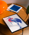 Impression artistique Blue Crane, accents bleus, impression artistique pour couloir