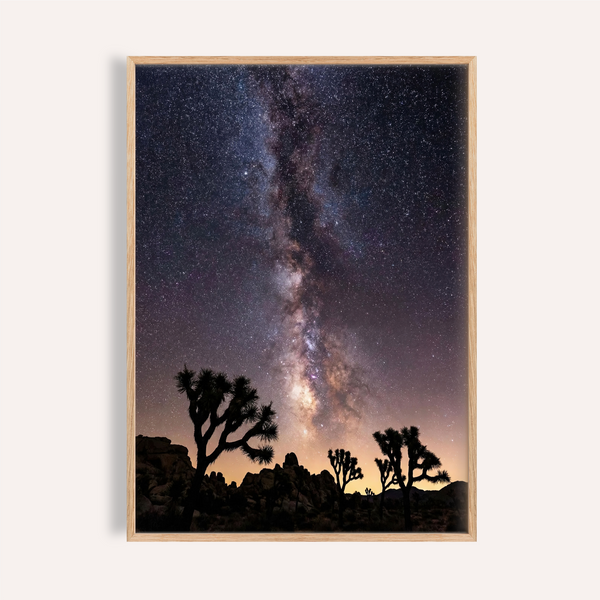 Night Desert Poster with Black and Purple sky for bedroom wall art
