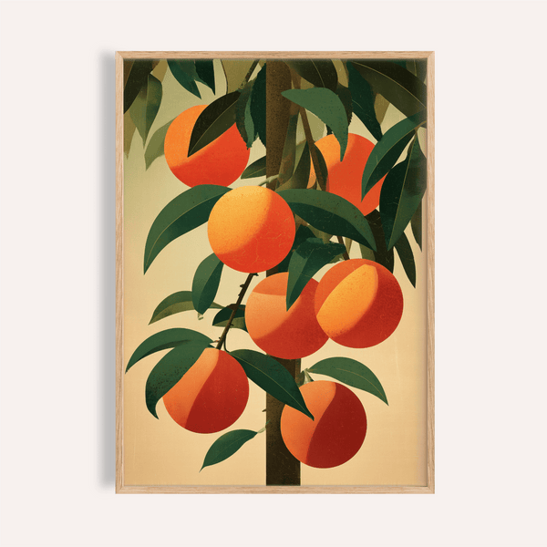 Impression artistique Orange Tree en orange et vert pour décorer les murs de votre cuisine