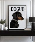 Impression artistique Dachshund Décoration murale en noir et blanc idéale pour le salon des amoureux des animaux