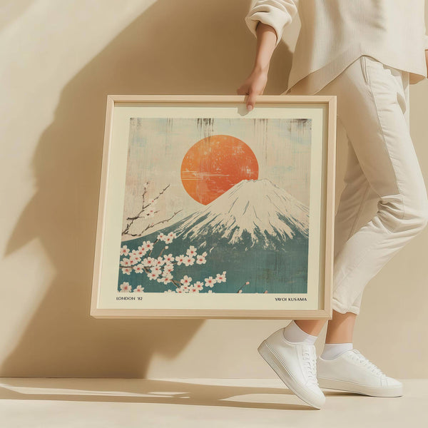 Imprimé carré inspiré des paysages japonais