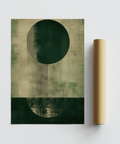 Beige and green Modern Abstract Art Print, ideal for a bedroom art print