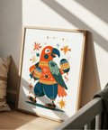 Playful Animal Poster Multicolored print for nursery decor