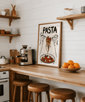Impression artistique sur papier « Pasta » parfaite pour une salle à manger aux accents rouges