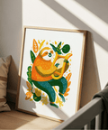 Impression artistique Sloth aux couleurs vives pour une affiche de salon