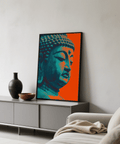 Tranquil Buddha Wall Art, rouge et bleu, poster mural pour salon