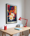Affiche florale abstraite dans un style contemporain imprimé fleurs.