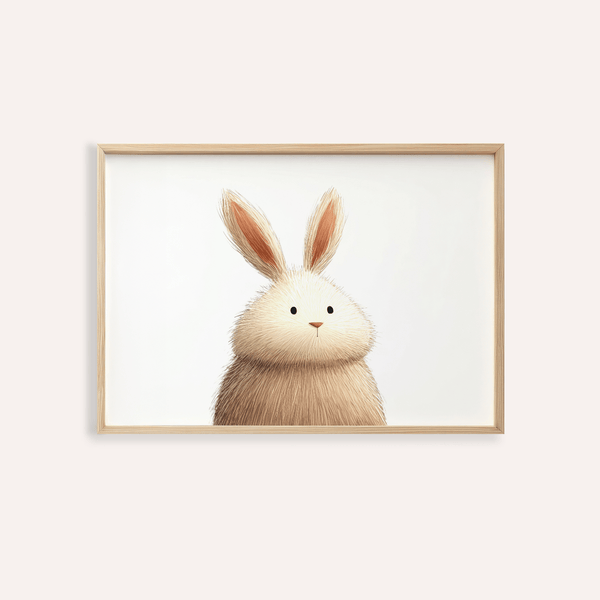 Jolie décoration murale lapin beige et blanc pour chambre d'enfant