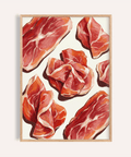 Affiche Jambon de Parme en rouge et blanc pour décorer les murs de votre cuisine